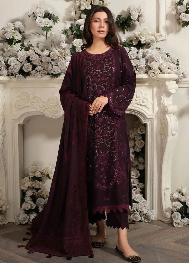 Tehzeeb by Riaz Arts Embroidered Leather Peach Suit Unstitched 3 Piece RA24TLW TL-295 - Winter Collection