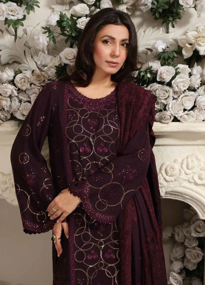 Tehzeeb by Riaz Arts Embroidered Leather Peach Suit Unstitched 3 Piece RA24TLW TL-295 - Winter Collection