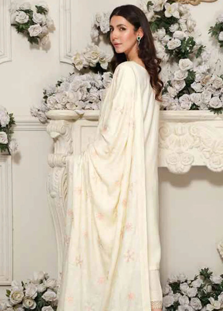 Tehzeeb by Riaz Arts Embroidered Leather Peach Suit Unstitched 3 Piece RA24TLW TL-296 - Winter Collection