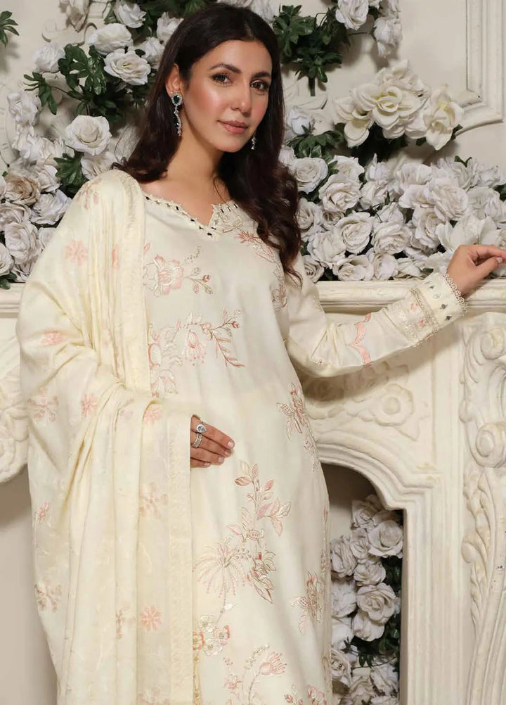 Tehzeeb by Riaz Arts Embroidered Leather Peach Suit Unstitched 3 Piece RA24TLW TL-296 - Winter Collection