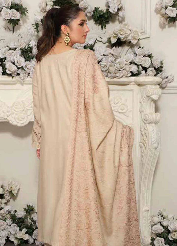 Tehzeeb by Riaz Arts Embroidered Leather Peach Suit Unstitched 3 Piece RA24TLW TL-300 - Winter Collection