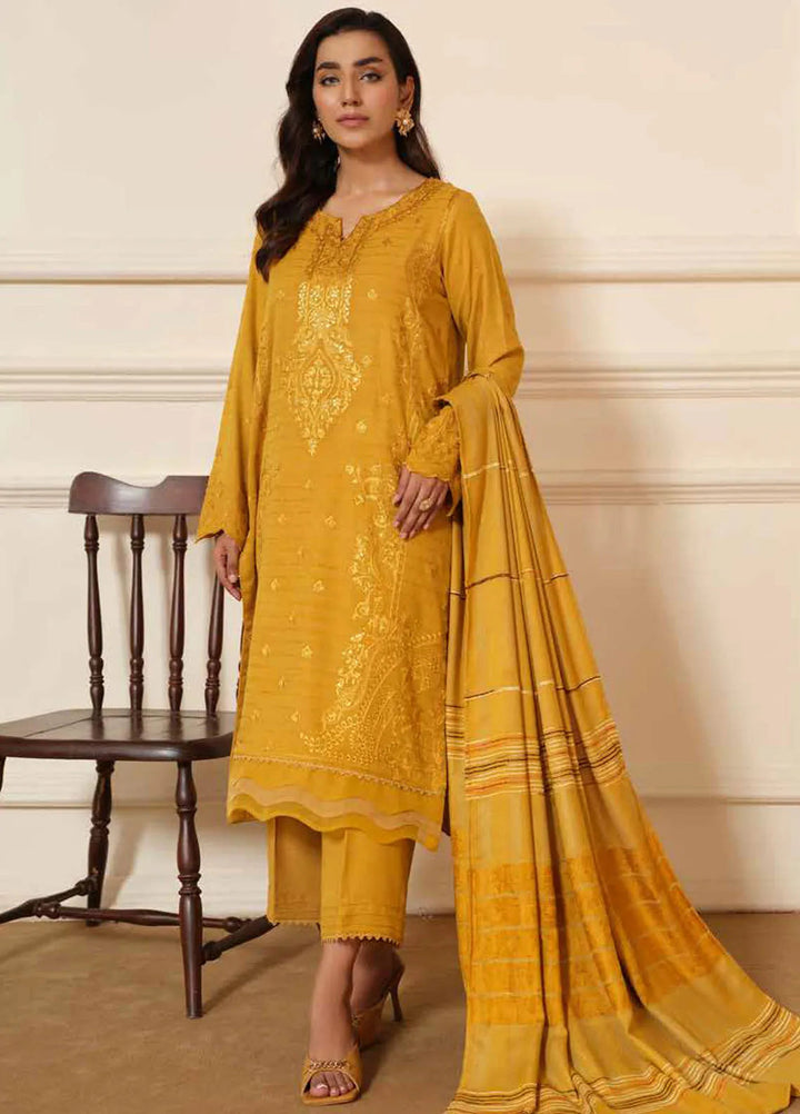 Tehzeeb By Riaz Arts Embroidered Leather Peach Suit Unstitched 3 Piece RA24TW TL-265 - Winter Collection