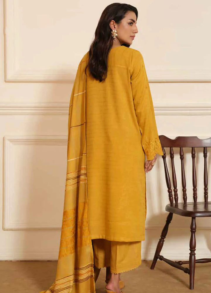 Tehzeeb By Riaz Arts Embroidered Leather Peach Suit Unstitched 3 Piece RA24TW TL-265 - Winter Collection