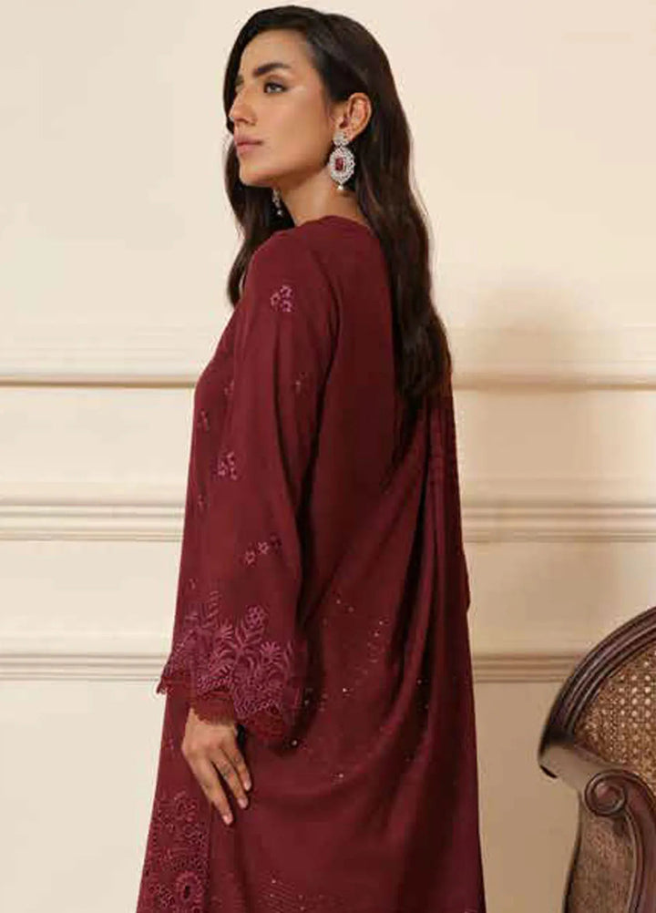 Tehzeeb By Riaz Arts Embroidered Leather Peach Suit Unstitched 3 Piece RA24TW TL-266 - Winter Collection