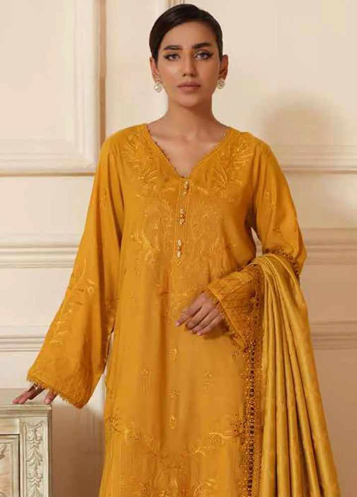 Tehzeeb By Riaz Arts Embroidered Leather Peach Suit Unstitched 3 Piece RA24TW TL-270 - Winter Collection