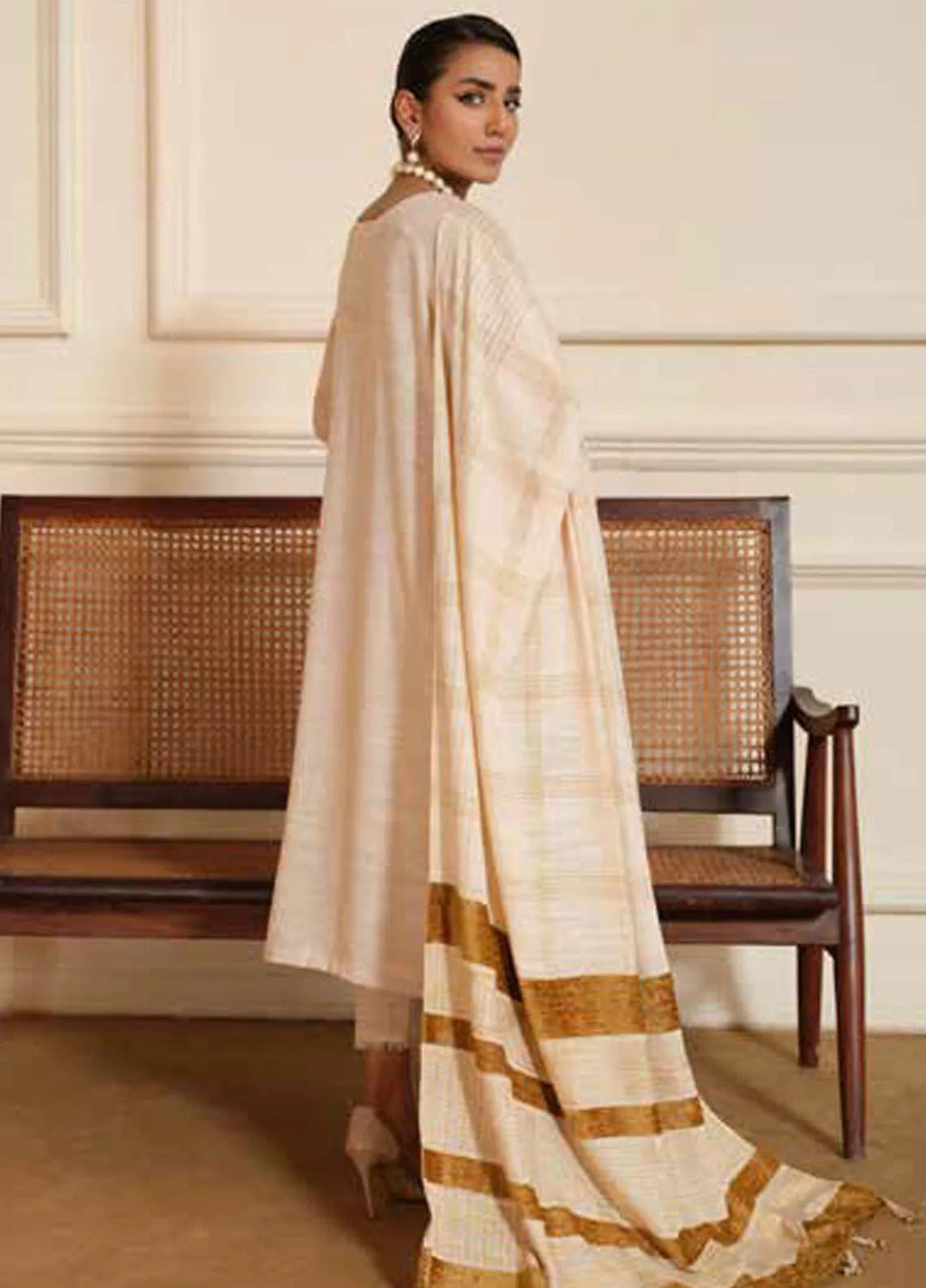 Tehzeeb By Riaz Arts Embroidered Leather Peach Suit Unstitched 3 Piece RA24TW TL-272 - Winter Collection