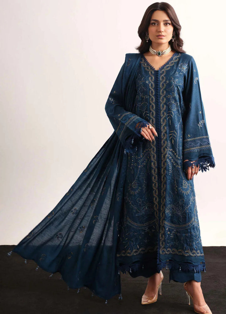 Tehzeeb By Riaz Arts Embroidered Leather Peach Suit Unstitched 3 Piece RA24UP TL-310 - Winter Collection