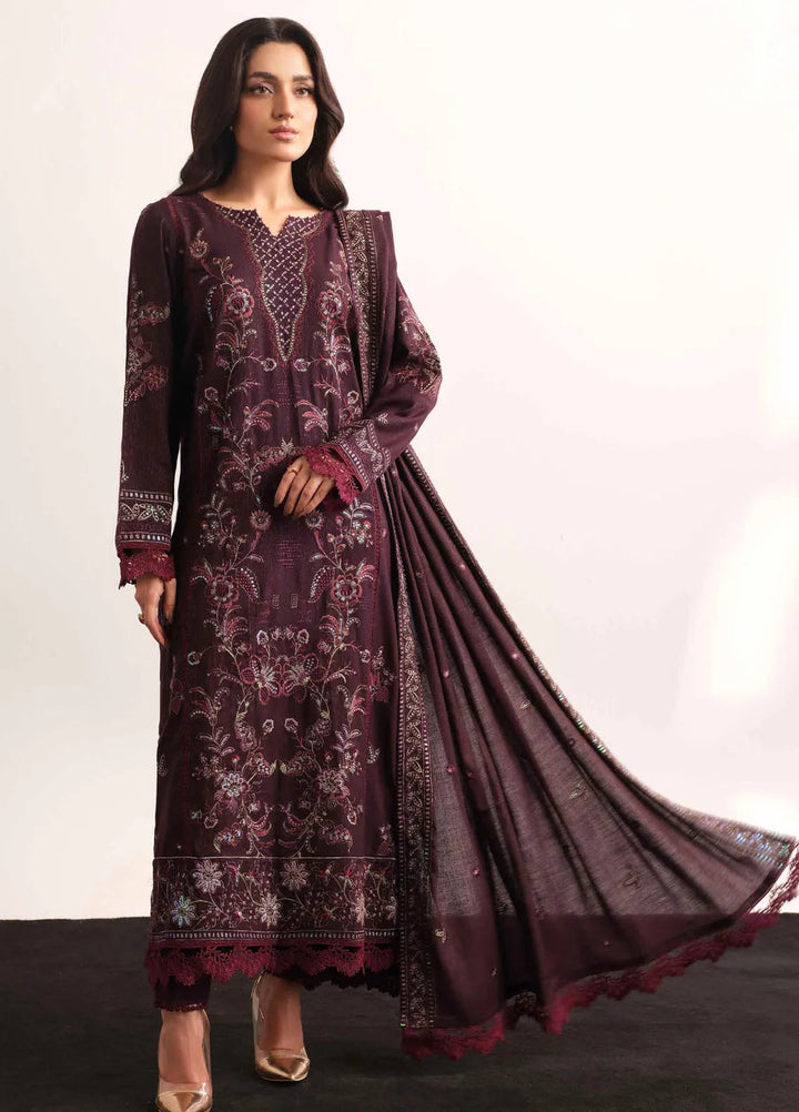 Tehzeeb By Riaz Arts Embroidered Leather Peach Suit Unstitched 3 Piece RA24UP TL-311 - Winter Collection