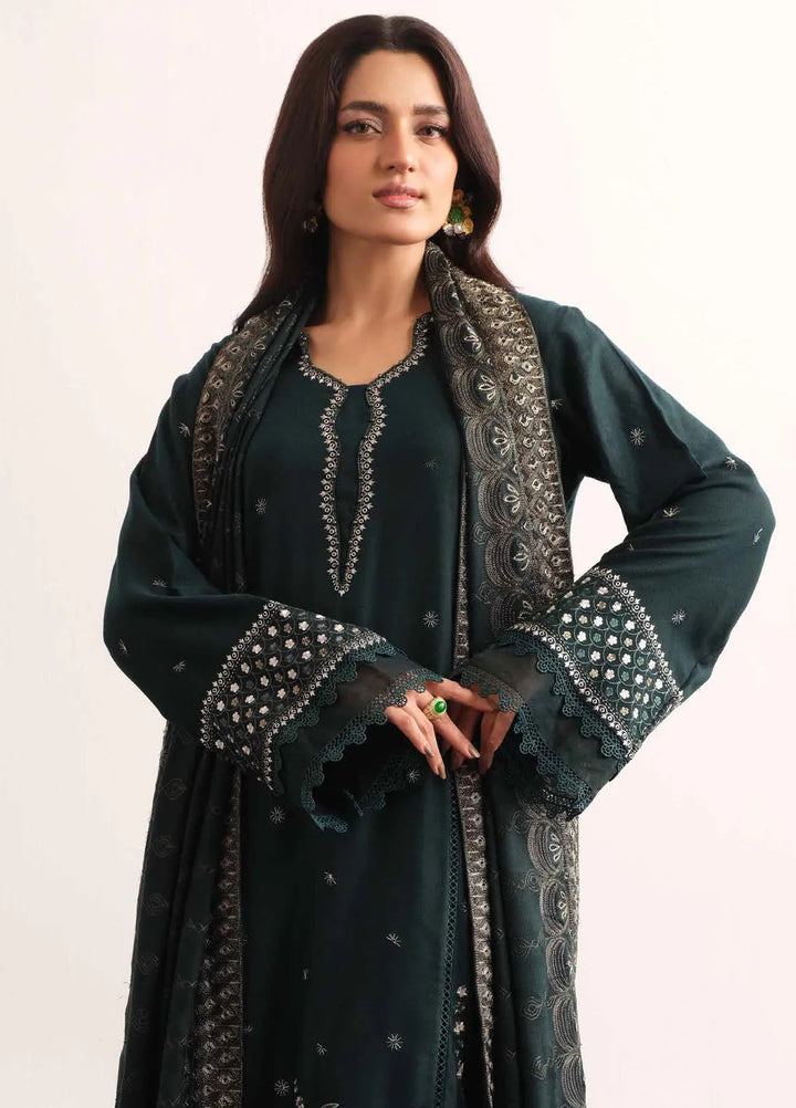 Tehzeeb By Riaz Arts Embroidered Leather Peach Suit Unstitched 3 Piece RA24UP TL-313 - Winter Collection