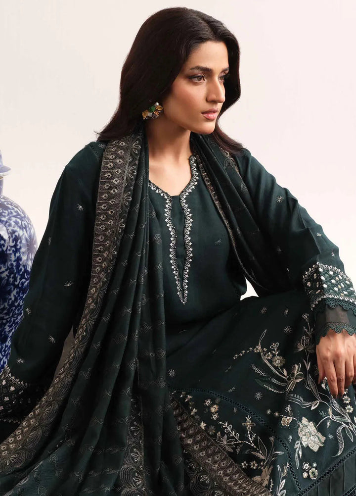 Tehzeeb By Riaz Arts Embroidered Leather Peach Suit Unstitched 3 Piece RA24UP TL-313 - Winter Collection