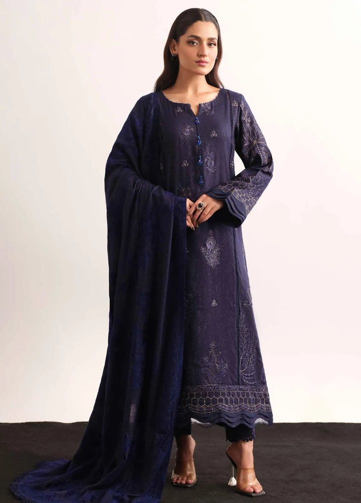 Tehzeeb By Riaz Arts Embroidered Leather Peach Suit Unstitched 3 Piece RA24UP TL-315 - Winter Collection