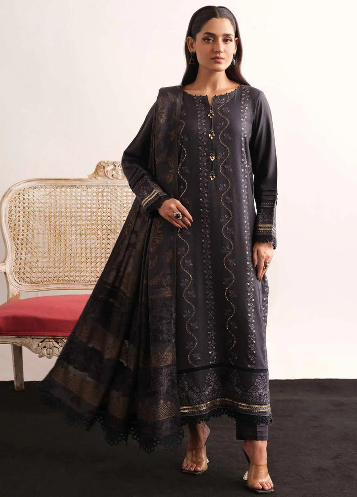 Tehzeeb By Riaz Arts Embroidered Leather Peach Suit Unstitched 3 Piece RA24UP TL-319 - Winter Collection