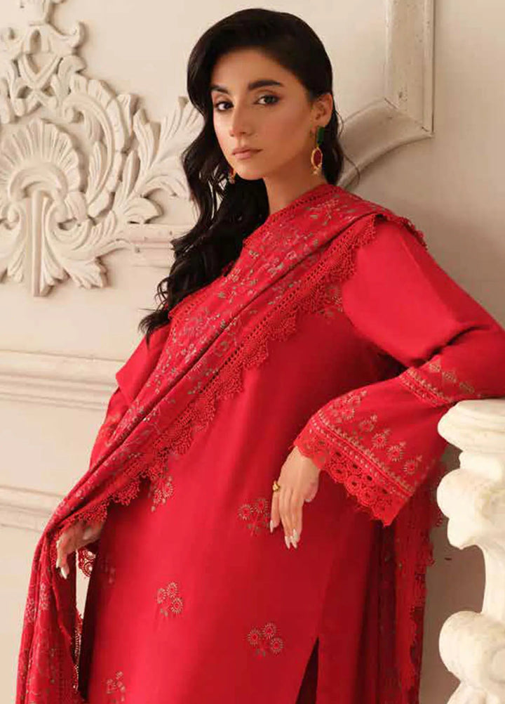 Tehzeeb By Riaz Arts Embroidered Leather Peach Suit Unstitched 3 Piece RA24W TL-275 - Winter Collection