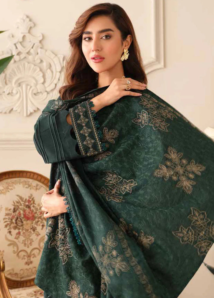 Tehzeeb By Riaz Arts Embroidered Leather Peach Suit Unstitched 3 Piece RA24W TL-276 - Winter Collection