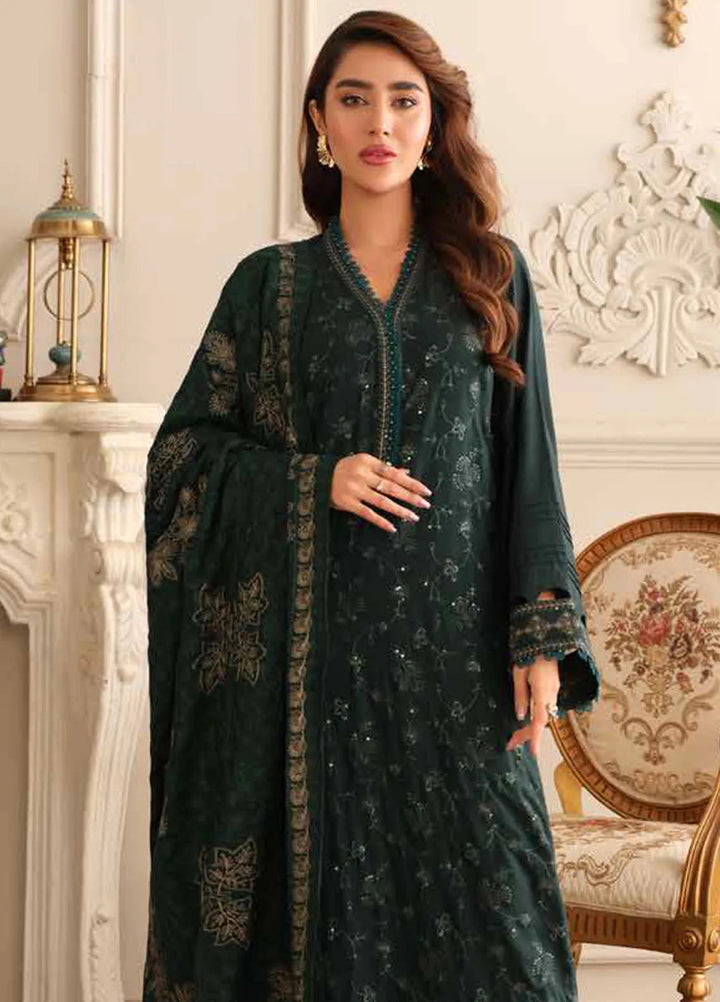 Tehzeeb By Riaz Arts Embroidered Leather Peach Suit Unstitched 3 Piece RA24W TL-276 - Winter Collection