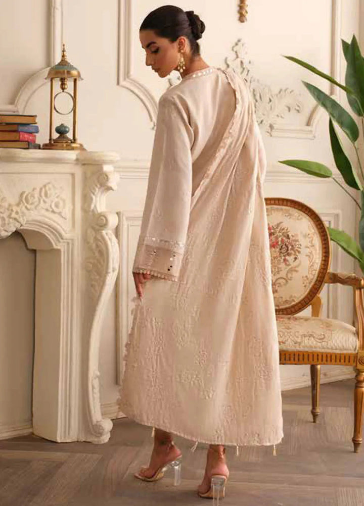 Tehzeeb By Riaz Arts Embroidered Leather Peach Suit Unstitched 3 Piece RA24W TL-280 - Winter Collection