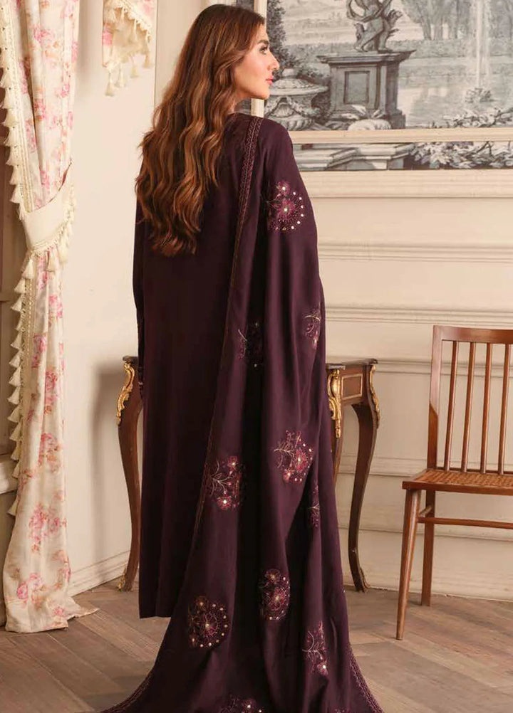 Tehzeeb By Riaz Arts Embroidered Leather Peach Suit Unstitched 3 Piece RA24W TL-283 - Winter Collection