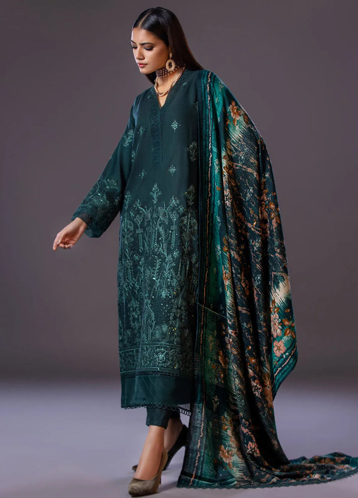 Tehzeeb by Riaz Arts Embroidered Leather Peach Suits Unstitched 3 Piece RA24TL TL-221 - Winter Collection