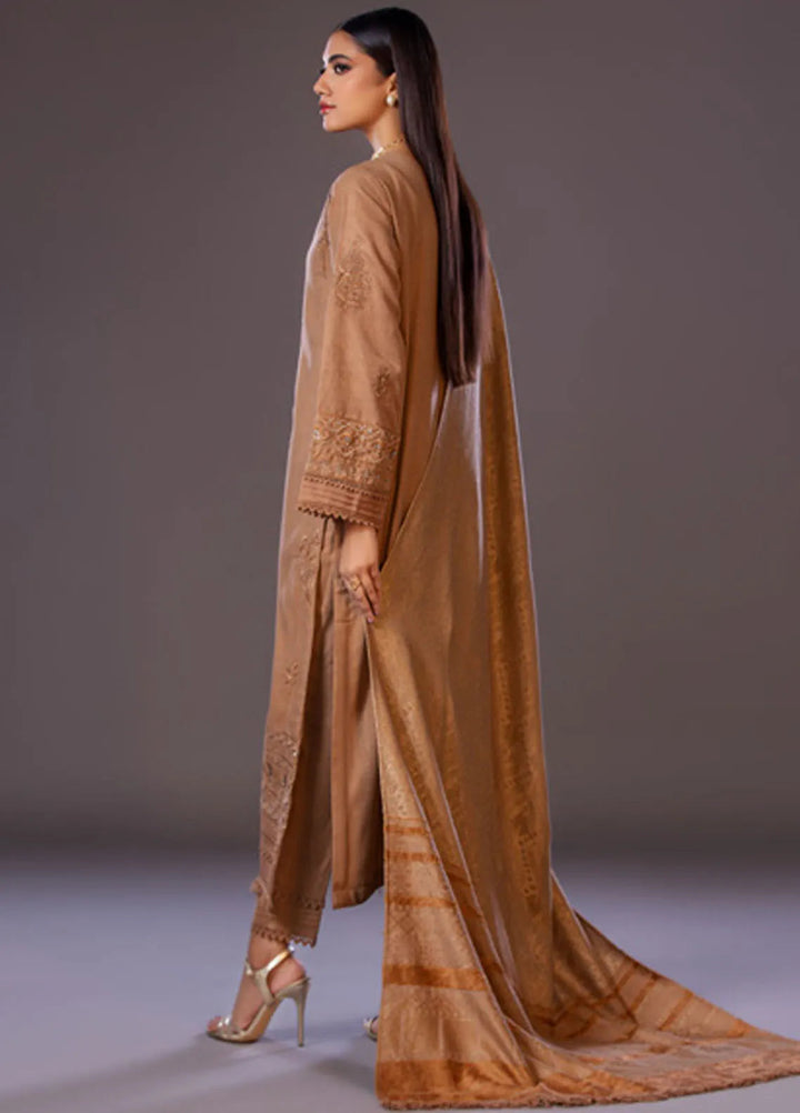 Tehzeeb by Riaz Arts Embroidered Leather Peach Suits Unstitched 3 Piece RA24TL TL-225 - Winter Collection