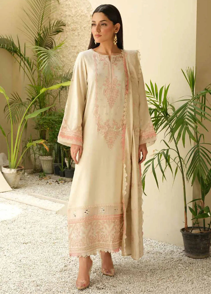 Tehzeeb by Riaz Arts Embroidered Leather Peach Suits Unstitched 3 Piece RA24ULP TL-286 - Winter Collection