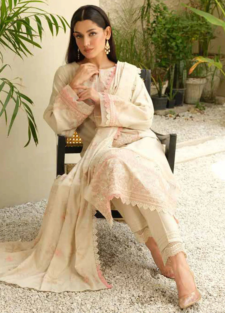 Tehzeeb by Riaz Arts Embroidered Leather Peach Suits Unstitched 3 Piece RA24ULP TL-286 - Winter Collection