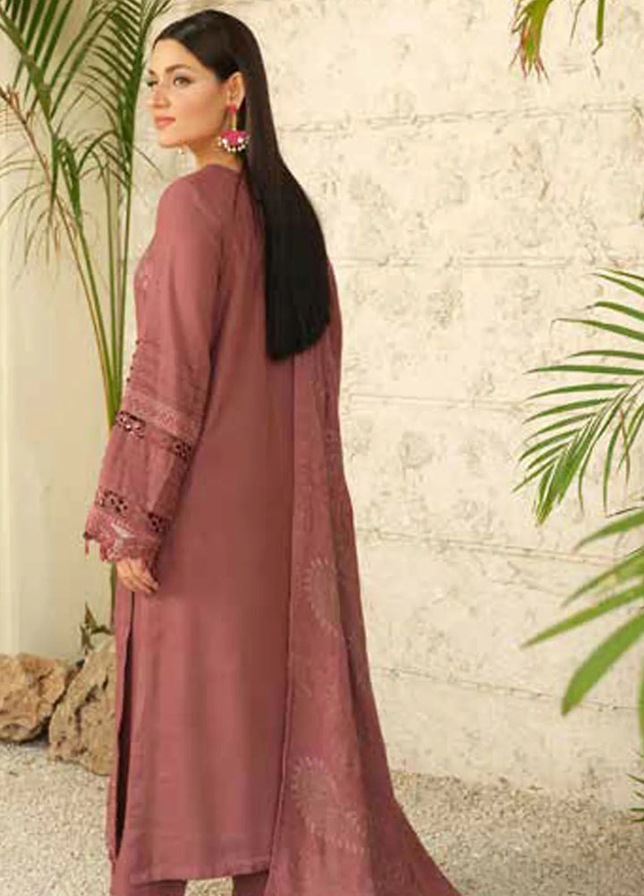 Tehzeeb by Riaz Arts Embroidered Leather Peach Suits Unstitched 3 Piece RA24ULP TL-287 - Winter Collection