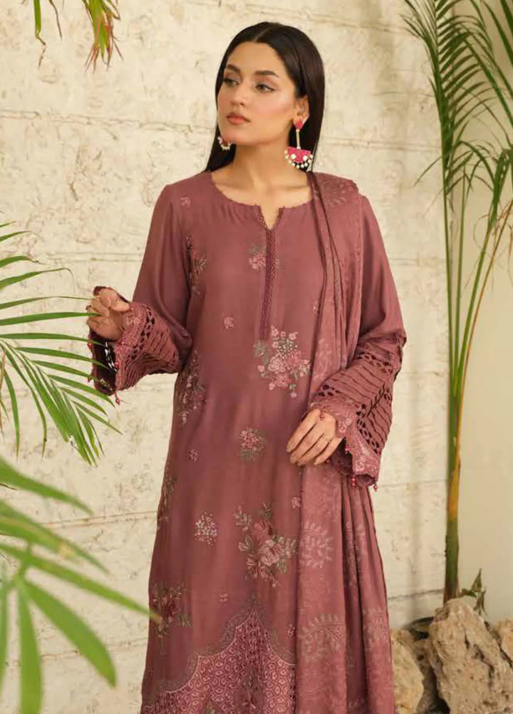 Tehzeeb by Riaz Arts Embroidered Leather Peach Suits Unstitched 3 Piece RA24ULP TL-287 - Winter Collection