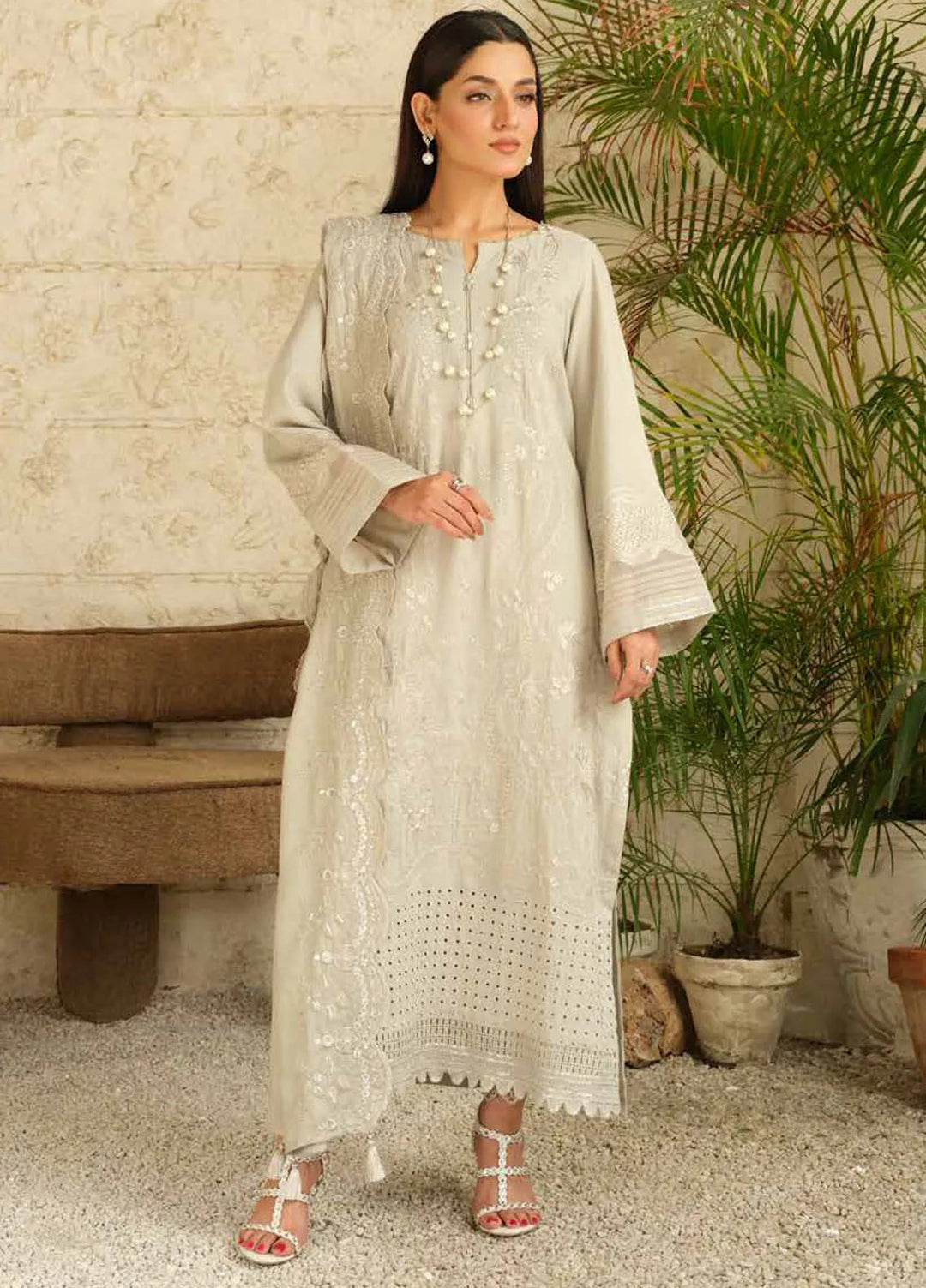 Tehzeeb by Riaz Arts Embroidered Leather Peach Suits Unstitched 3 Piece RA24ULP TL-289 - Winter Collection