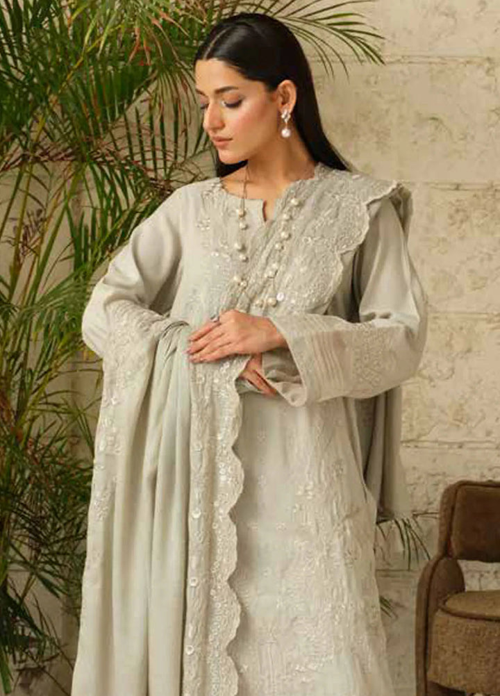 Tehzeeb by Riaz Arts Embroidered Leather Peach Suits Unstitched 3 Piece RA24ULP TL-289 - Winter Collection