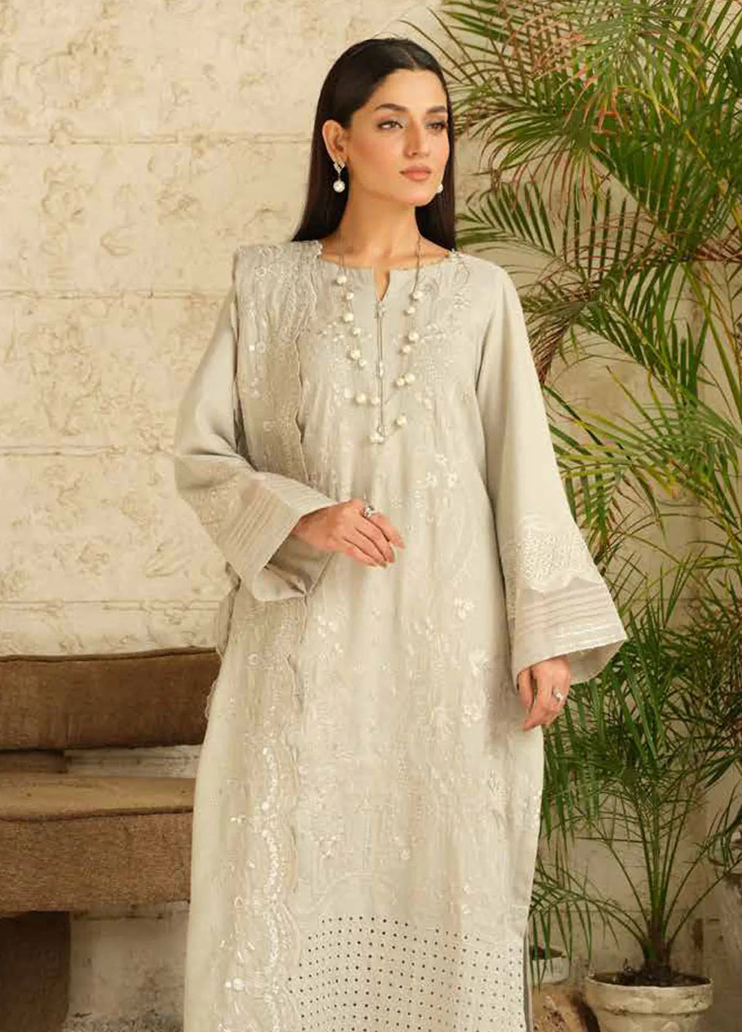 Tehzeeb by Riaz Arts Embroidered Leather Peach Suits Unstitched 3 Piece RA24ULP TL-289 - Winter Collection