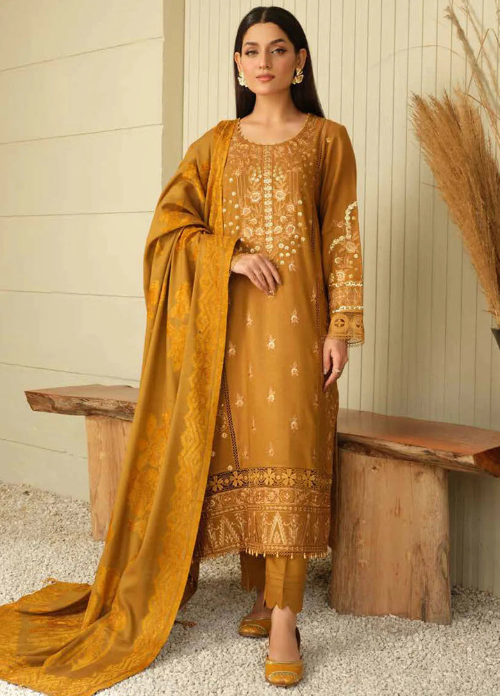 Tehzeeb by Riaz Arts Embroidered Leather Peach Suits Unstitched 3 Piece RA24ULP TL-290 - Winter Collection