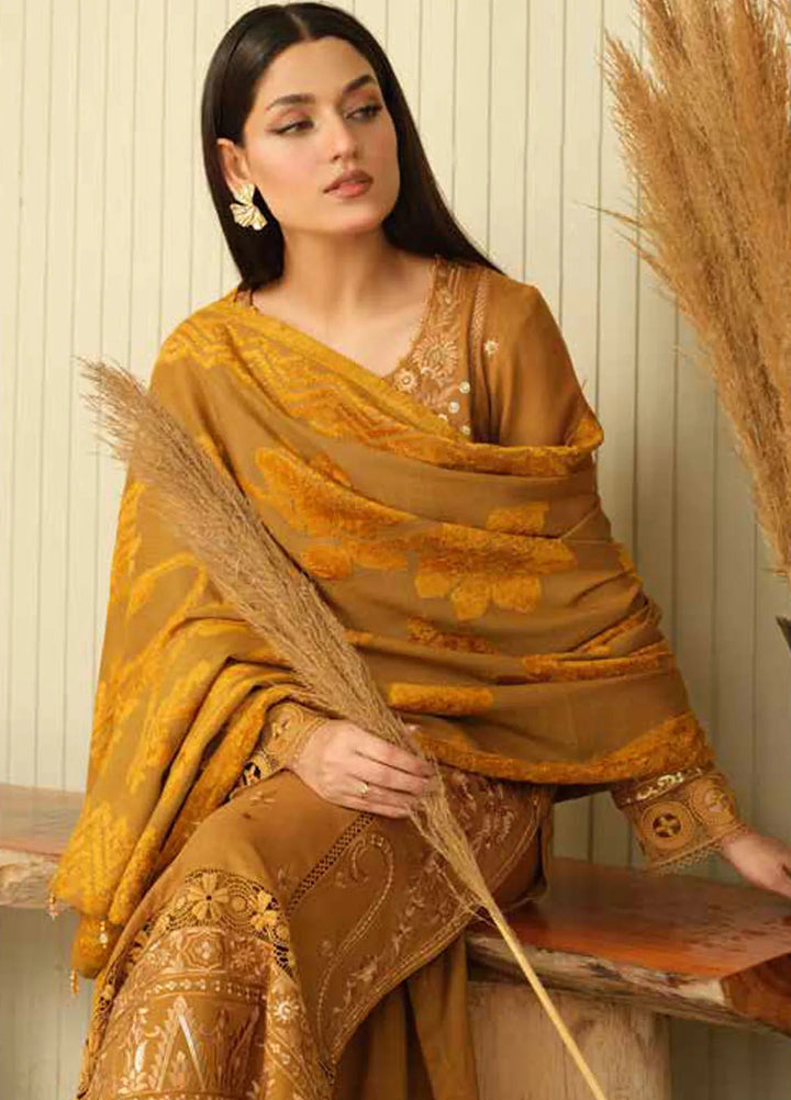 Tehzeeb by Riaz Arts Embroidered Leather Peach Suits Unstitched 3 Piece RA24ULP TL-290 - Winter Collection