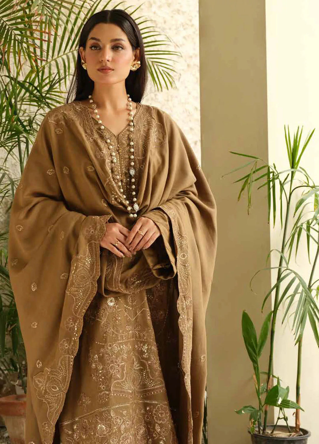 Tehzeeb by Riaz Arts Embroidered Leather Peach Suits Unstitched 3 Piece RA24ULP TL-291 - Winter Collection