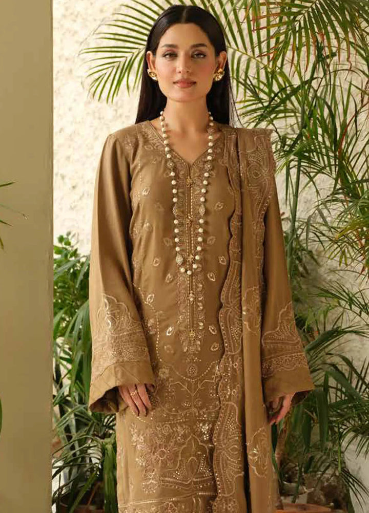 Tehzeeb by Riaz Arts Embroidered Leather Peach Suits Unstitched 3 Piece RA24ULP TL-291 - Winter Collection