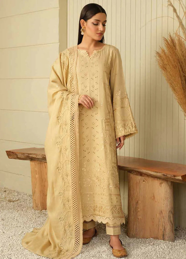 Tehzeeb by Riaz Arts Embroidered Leather Peach Suits Unstitched 3 Piece RA24ULP TL-293 - Winter Collection