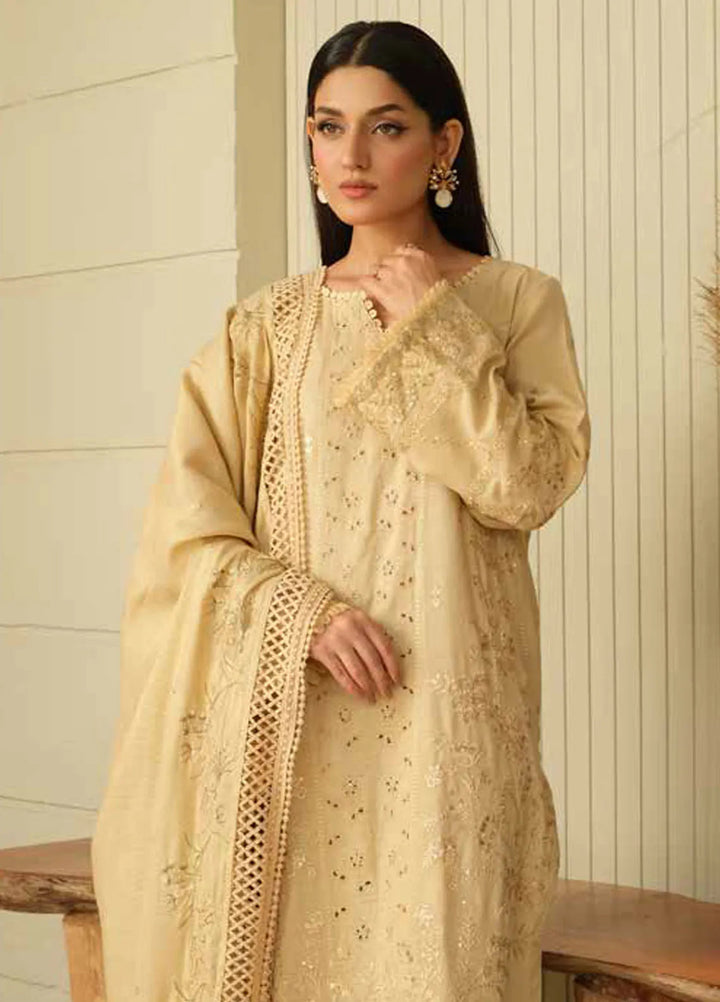 Tehzeeb by Riaz Arts Embroidered Leather Peach Suits Unstitched 3 Piece RA24ULP TL-293 - Winter Collection