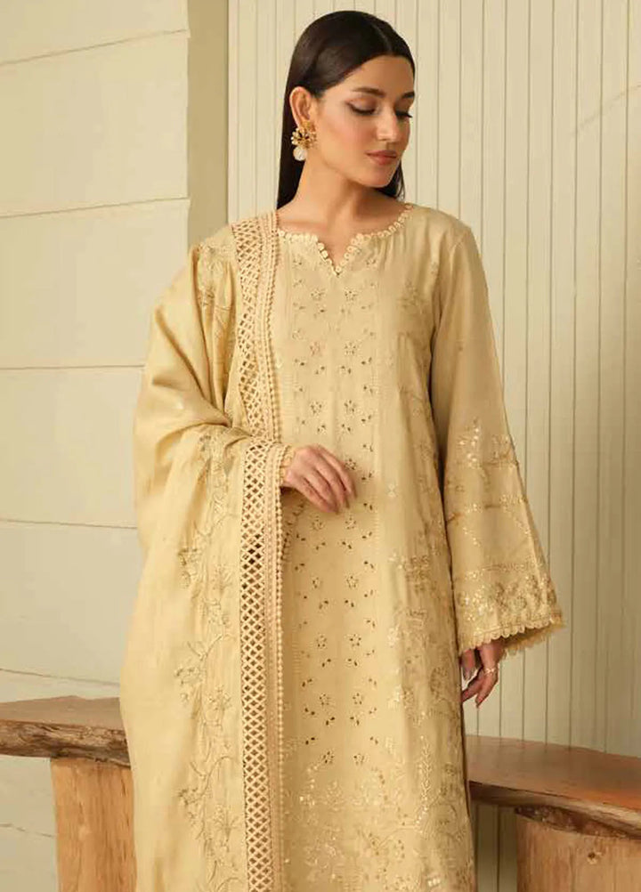 Tehzeeb by Riaz Arts Embroidered Leather Peach Suits Unstitched 3 Piece RA24ULP TL-293 - Winter Collection