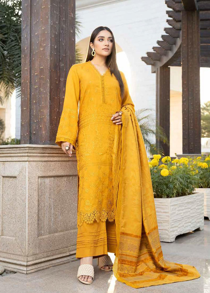 Tehzeeb By Riaz Arts Embroidered Leather Peach Suits Unstitched 3 Piece RA22TPL TL-172 - Winter Collection