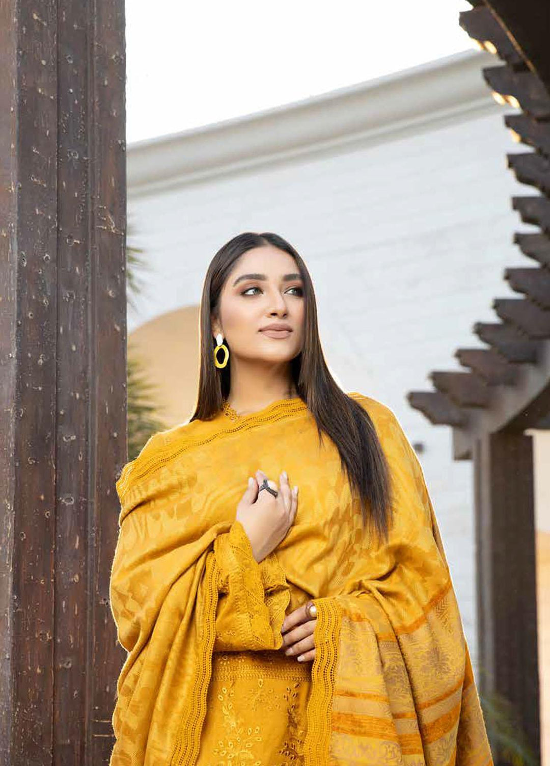 Tehzeeb By Riaz Arts Embroidered Leather Peach Suits Unstitched 3 Piece RA22TPL TL-172 - Winter Collection