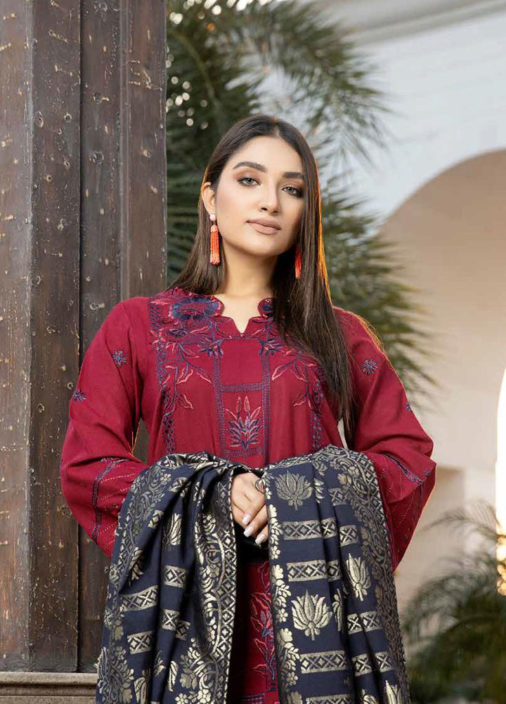 Tehzeeb By Riaz Arts Embroidered Leather Peach Suits Unstitched 3 Piece RA22TPL TL-173 - Winter Collection