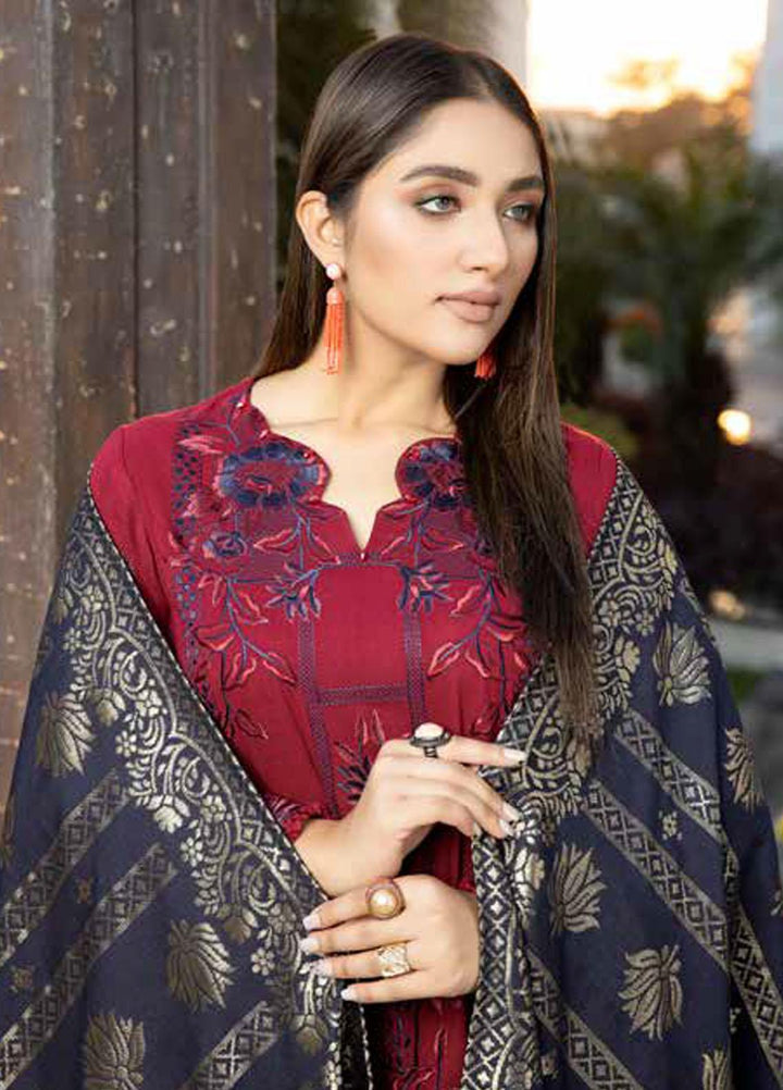 Tehzeeb By Riaz Arts Embroidered Leather Peach Suits Unstitched 3 Piece RA22TPL TL-173 - Winter Collection