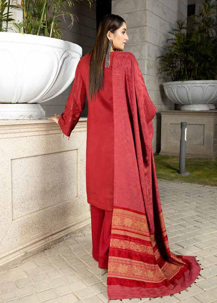 Tehzeeb By Riaz Arts Embroidered Leather Peach Suits Unstitched 3 Piece RA22TPL TL-176 - Winter Collection