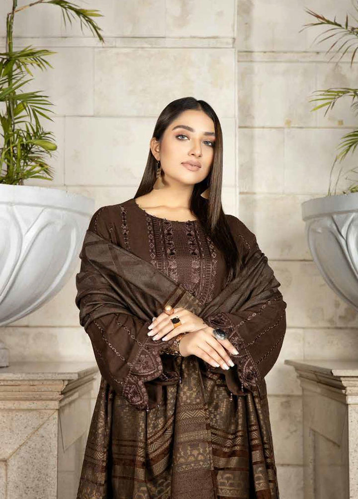 Tehzeeb By Riaz Arts Embroidered Leather Peach Suits Unstitched 3 Piece RA22TPL TL-177 - Winter Collection