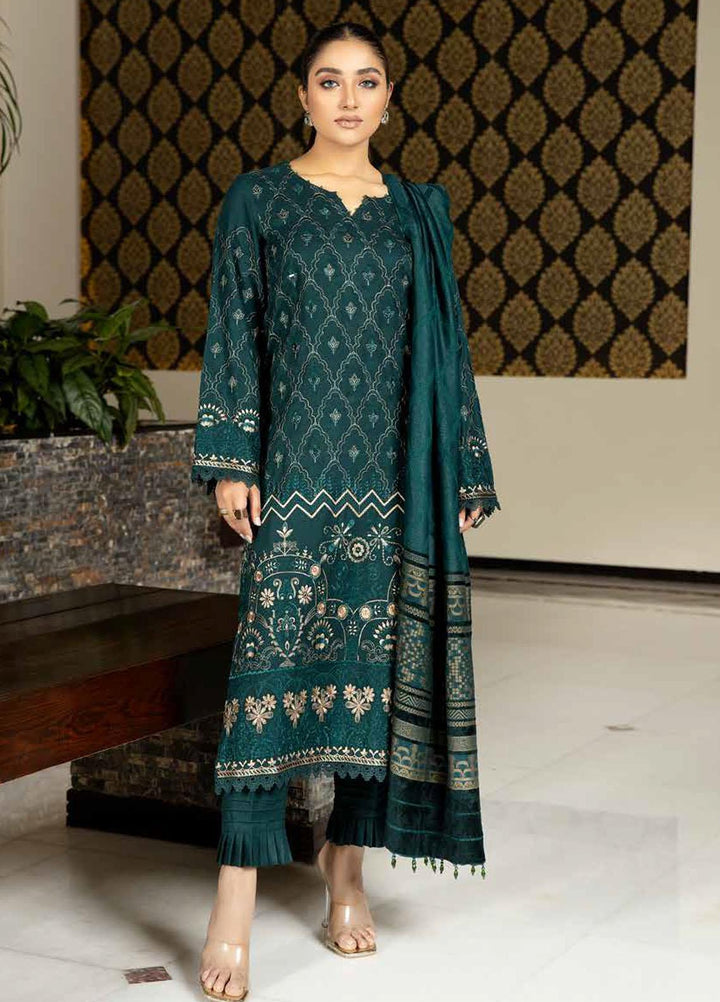 Tehzeeb By Riaz Arts Embroidered Leather Peach Suits Unstitched 3 Piece RA22TPL TL-178 - Winter Collection