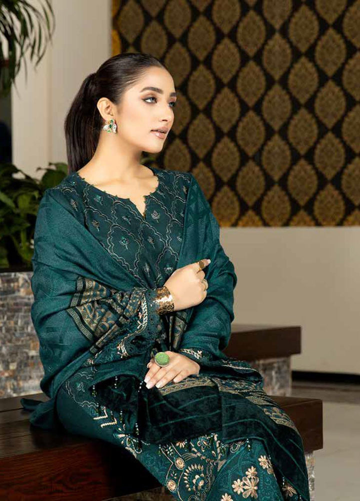 Tehzeeb By Riaz Arts Embroidered Leather Peach Suits Unstitched 3 Piece RA22TPL TL-178 - Winter Collection