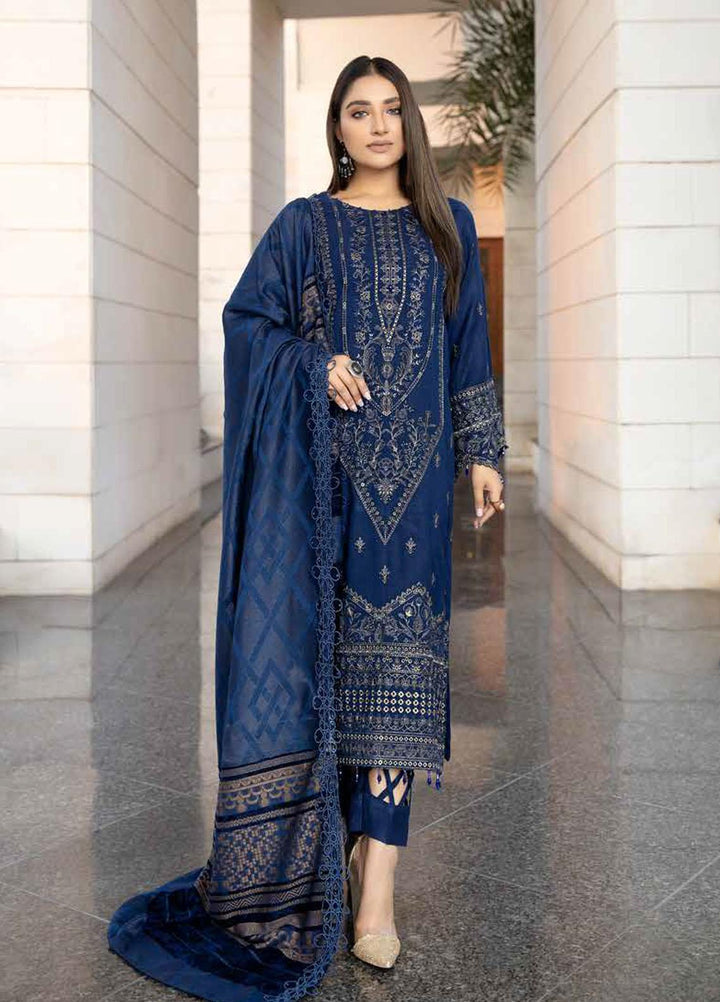 Tehzeeb By Riaz Arts Embroidered Leather Peach Suits Unstitched 3 Piece RA22TPL TL-180 - Winter Collection