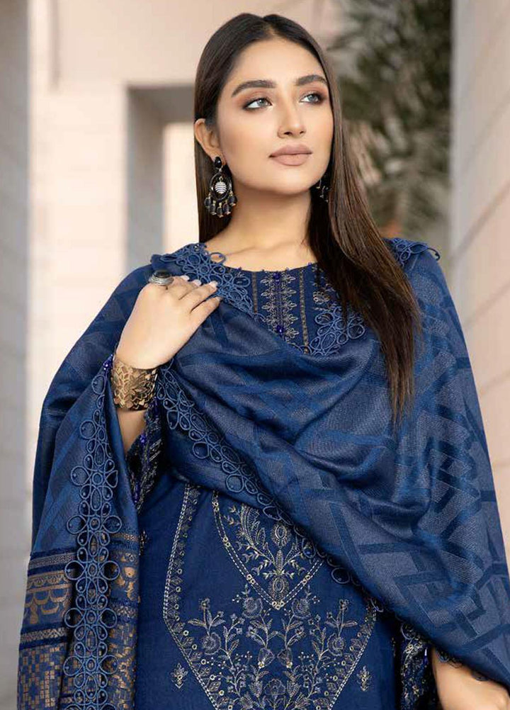 Tehzeeb By Riaz Arts Embroidered Leather Peach Suits Unstitched 3 Piece RA22TPL TL-180 - Winter Collection