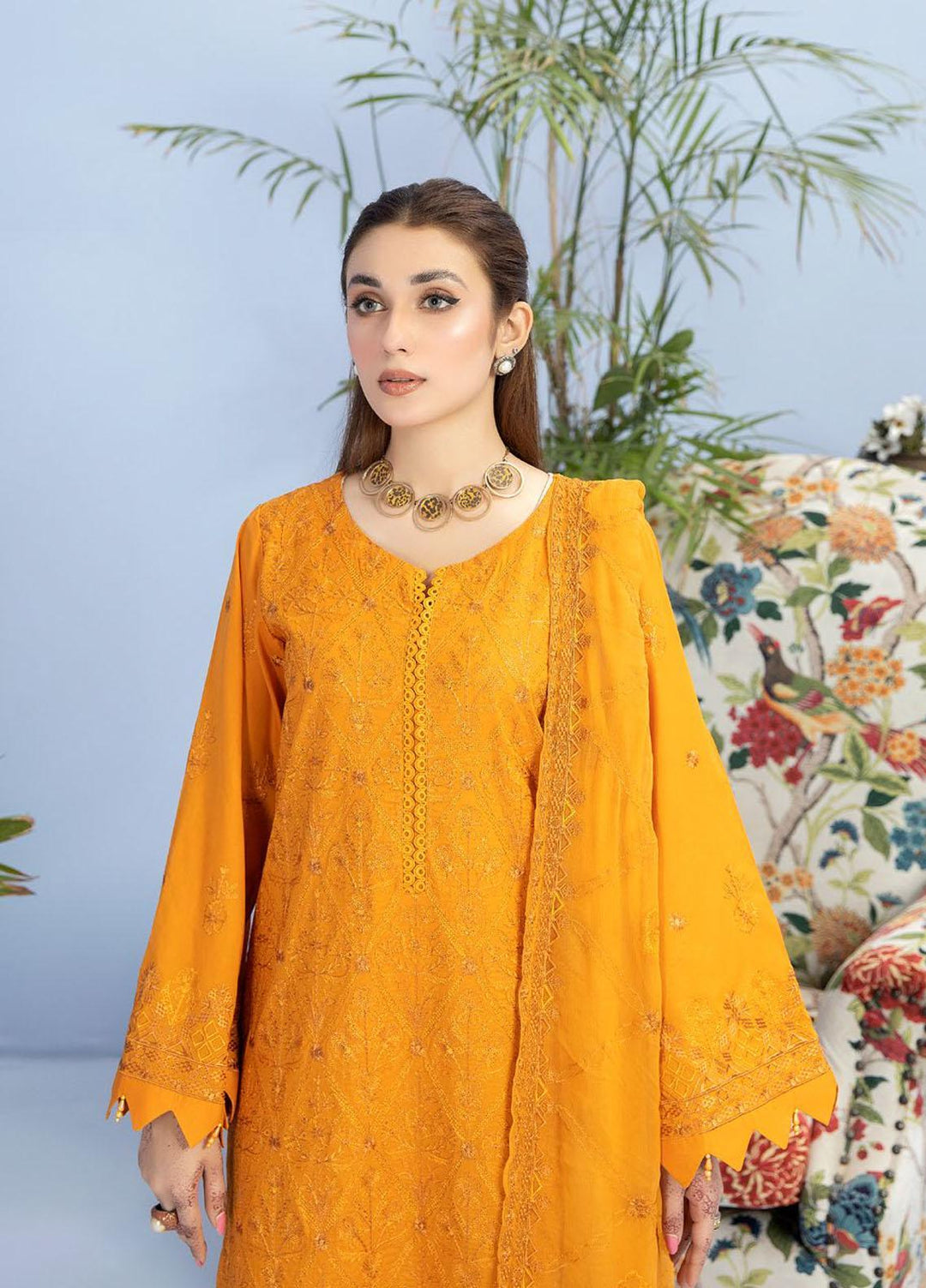 Tehzeeb By Riaz Arts Embroidered Lawn Suits Unstitched 3 Piece RA23TPL TL-46 - Summer Collection