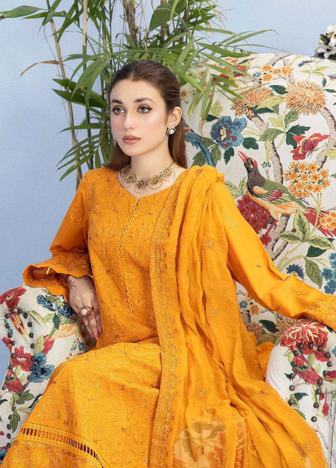 Tehzeeb By Riaz Arts Embroidered Lawn Suits Unstitched 3 Piece RA23TPL TL-46 - Summer Collection