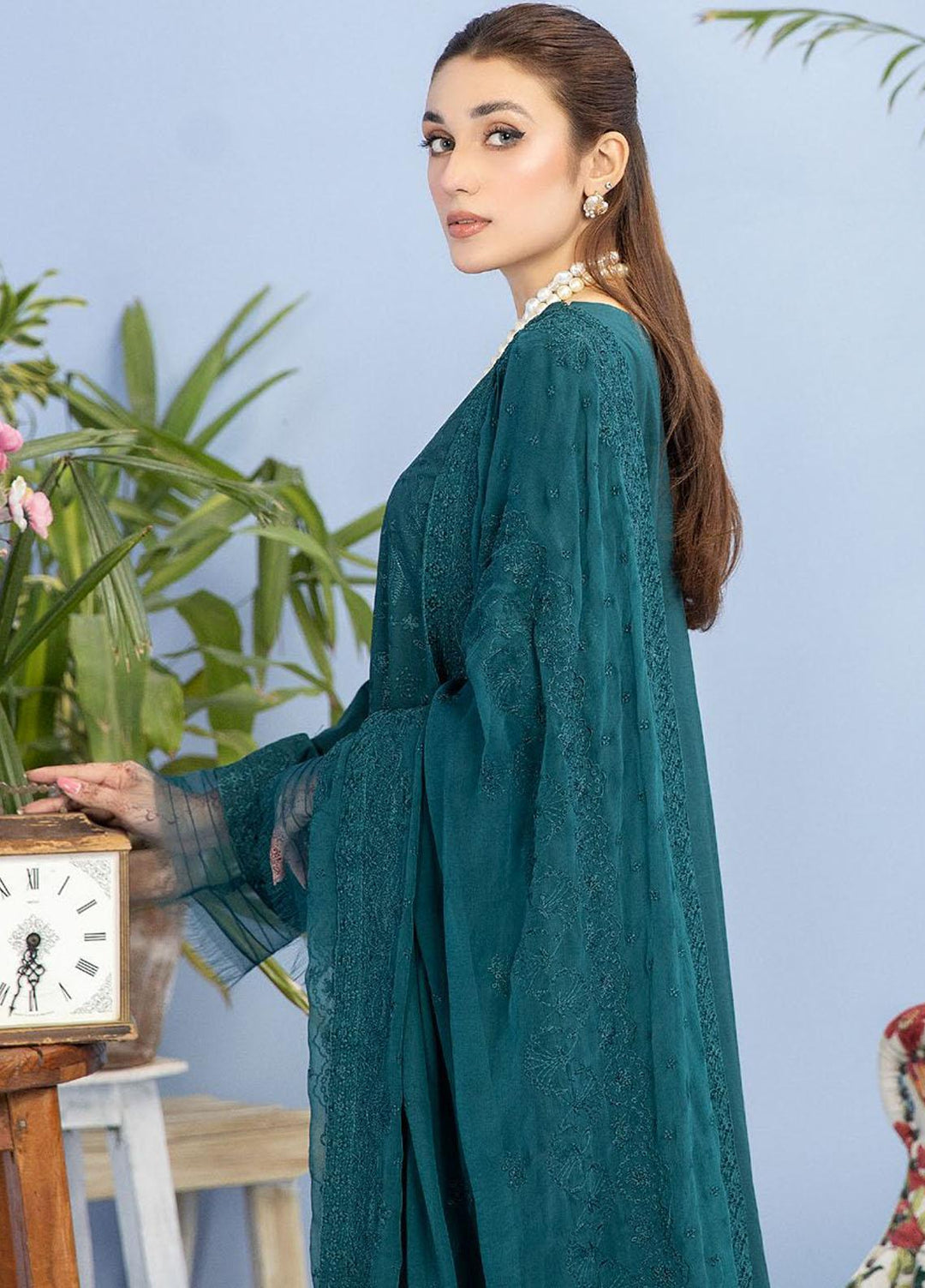 Tehzeeb By Riaz Arts Embroidered Lawn Suits Unstitched 3 Piece RA23TPL TL-47 - Summer Collection